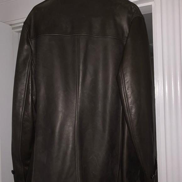 Men’s leather peacoat - Picture 1 of 6